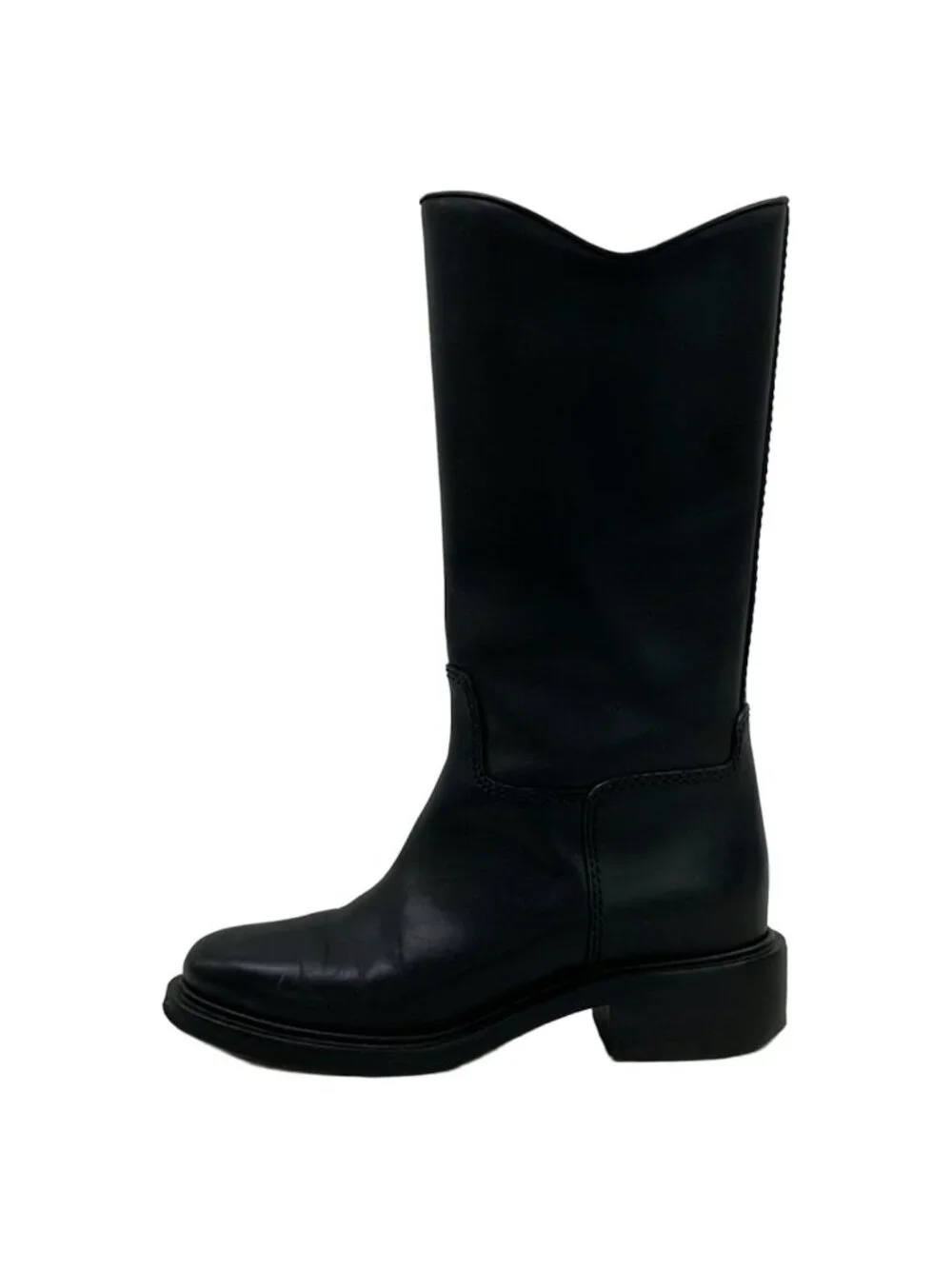 Chanel Boots C Black CC Logo Leather